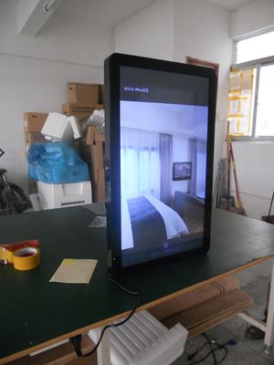27 inch digital advertising totem LCD poster with split display function