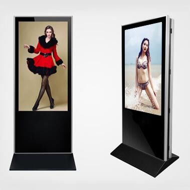4G Network 43'' AD Kiosk Floor Standing LCD Advertising Display 1920x1080 / 3840x2160