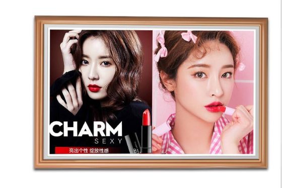 Wall 43 Inch Wooden Frame Screen 4K Display For Video Photo Multimedia Loop Player