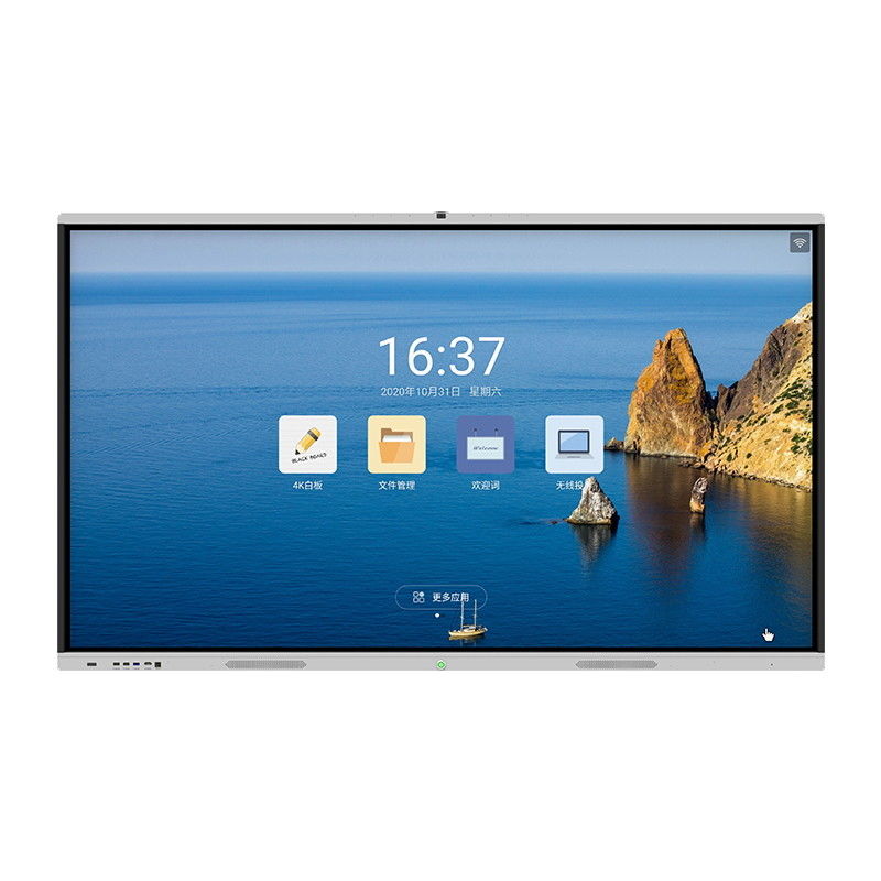 Wired LAN WIFI  4G Interactive Flat Panel Display 75 Inch 4K With Camera