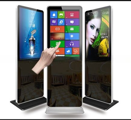 ایستاده زمین 55 اینچ UHD 4K LCD همه در یک صفحه لمسی کیوسک کامپیوتر ایستگاه اطلاعات خودپرداز