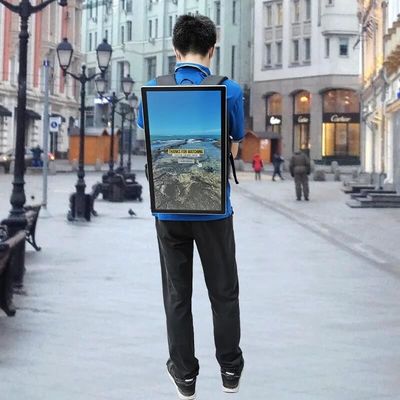 23.8 polegadas Mochila de alta luminosidade Publicidade LCD Display WIFI Rede Android Display